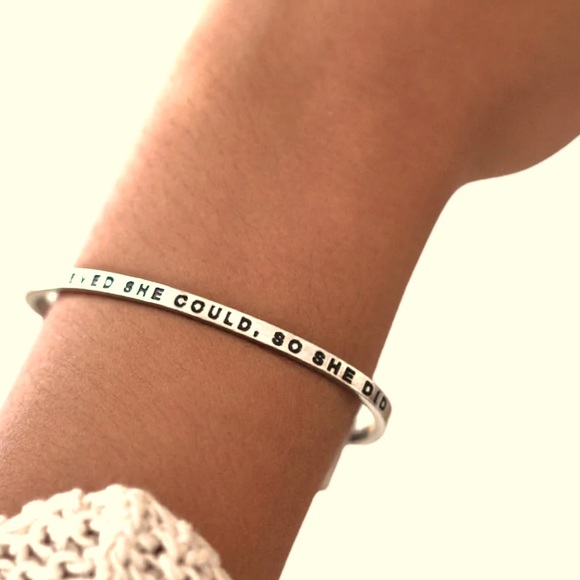 Set of 3 - She Believed She Could, So She Did Mantra Bracelet - Picture 2 of 2